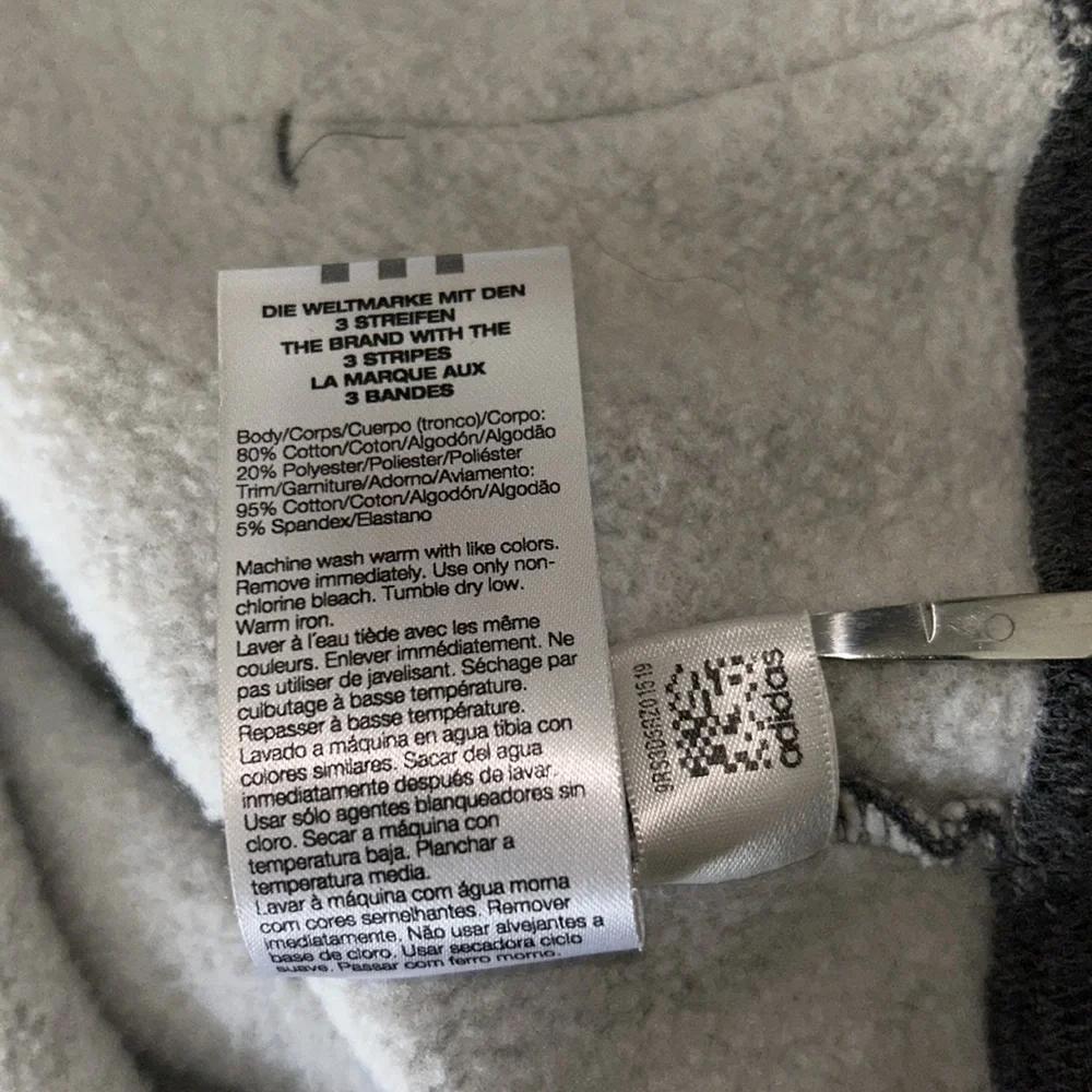Adidas Gray Fleece  Long Sleeves Pullover Hoodie - Picture 17 of 17